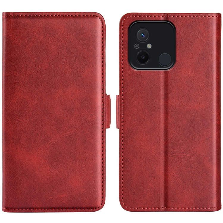 

For Xiaomi Redmi 12C Dual-side Magnetic Buckle Horizontal Flip Leather Phone Case(Red)