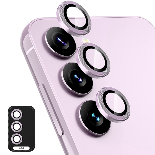 

For Samsung Galaxy A24 ENKAY Hat-Prince 9H Rear Camera Lens Aluminium Alloy Ring Tempered Glass Film(Pink)