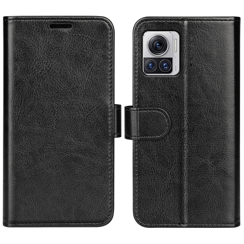 

For Motorola Moto X30 Pro R64 Texture Horizontal Flip Leather Phone Case(Black)