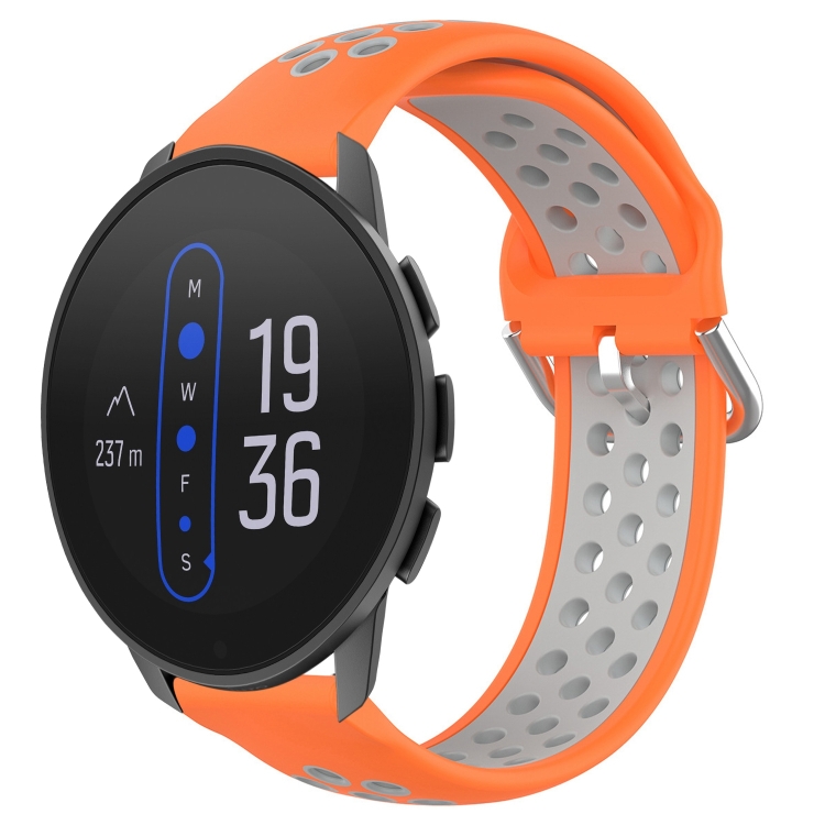 For Suunto Peak 22mm Perforated Breathable Sports Silicone Watch