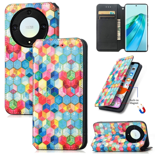 

For Honor Magic5 Lite CaseNeo Colorful Magnetic RFID Anti-theft Leather Phone Case(Colorful)