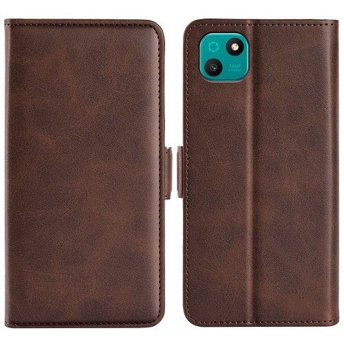 

For Wiko T10 Dual-side Magnetic Buckle Horizontal Flip Leather Phone Case(Brown)