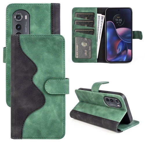 

For Motorola Moto Edge 2022 Stitching Horizontal Flip Leather Phone Case(Green)