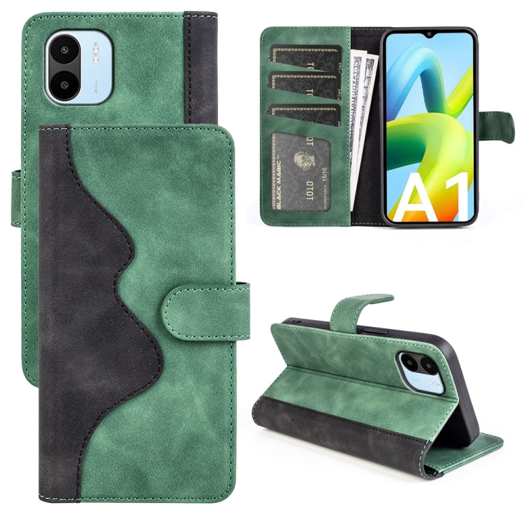 

For Xiaomi Redmi A1 Stitching Horizontal Flip Leather Phone Case(Green)