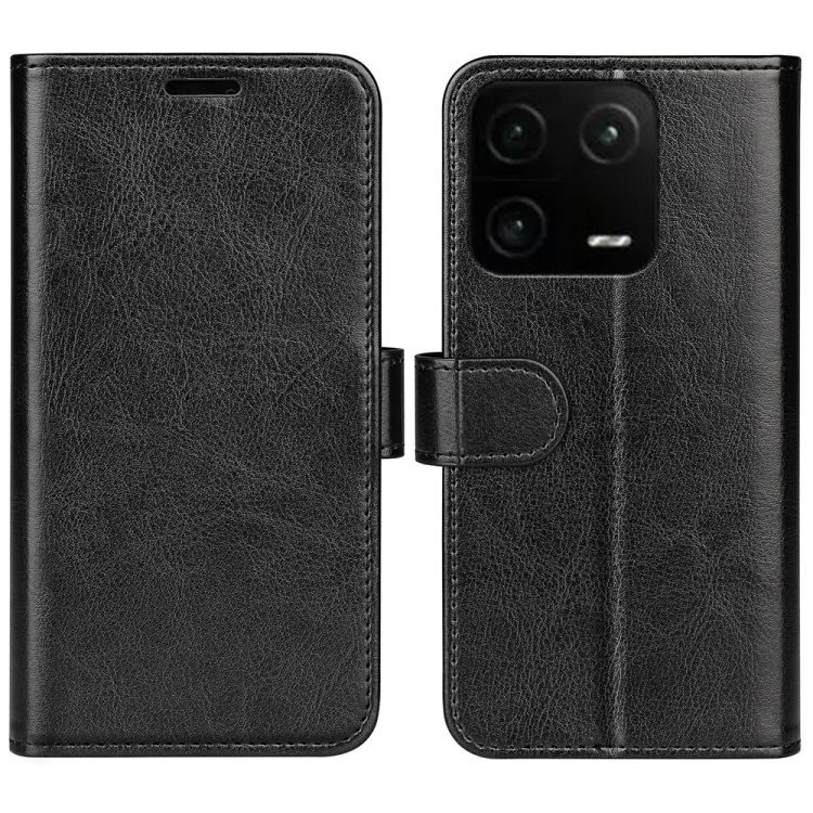 

For Xiaomi 13 Pro R64 Texture Horizontal Flip Leather Phone Case(Black)