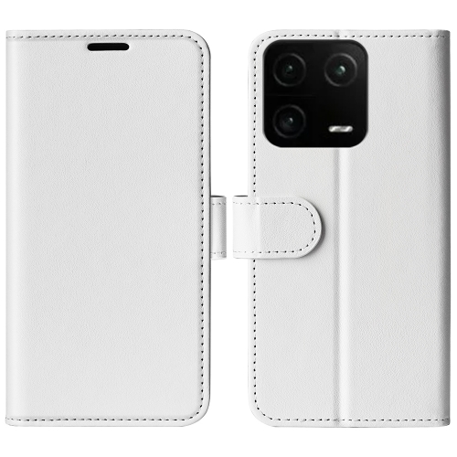 

For Xiaomi 13 Pro R64 Texture Horizontal Flip Leather Phone Case(White)