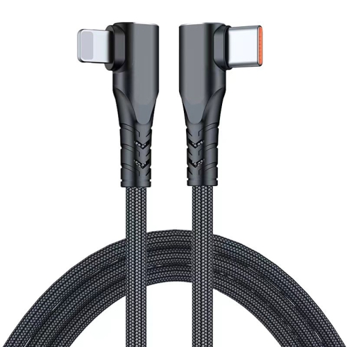 

ENKAY Hat-Prince PD 20W Type-C to 8 Pin Dual Elbow Fast Charging Data Cable, Length:1m(Black)