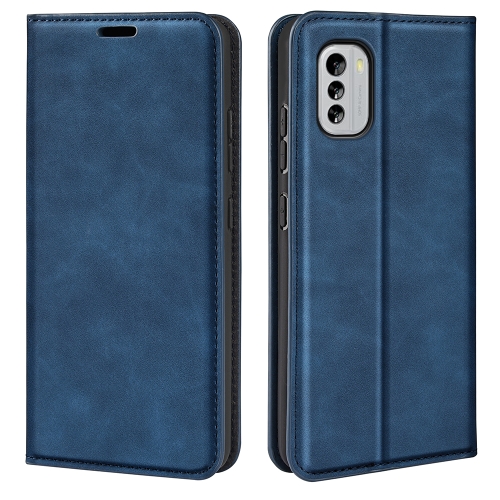 

For Nokia G60 5G Retro-skin Magnetic Suction Leather Phone Case(Dark Blue)