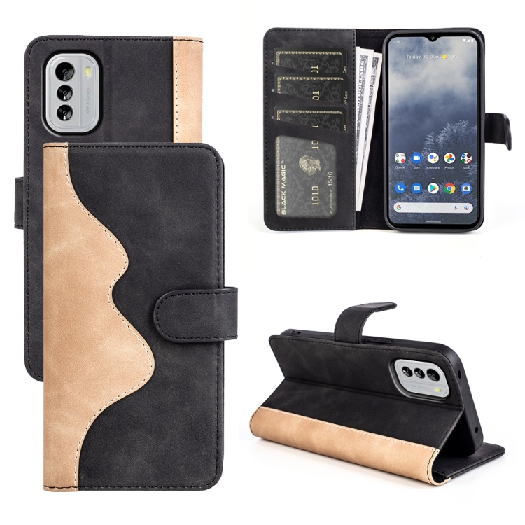 

For Nokia C21 Stitching Horizontal Flip Leather Phone Case(Black)