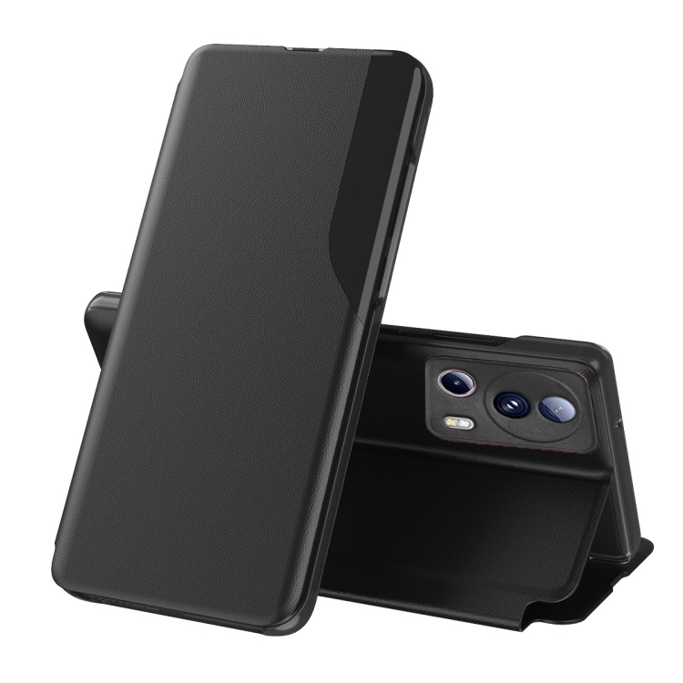 

For Xiaomi 13 Lite Attraction Flip Holder Leather Phone Case(Black)