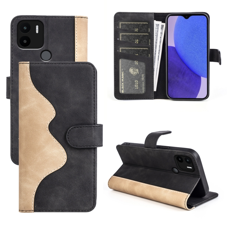 

For Xiaomi Redmi A1+ Stitching Horizontal Flip Leather Phone Case(Black)