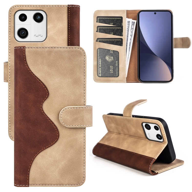 

For Xiaomi 13 Stitching Horizontal Flip Leather Phone Case(Yellow)