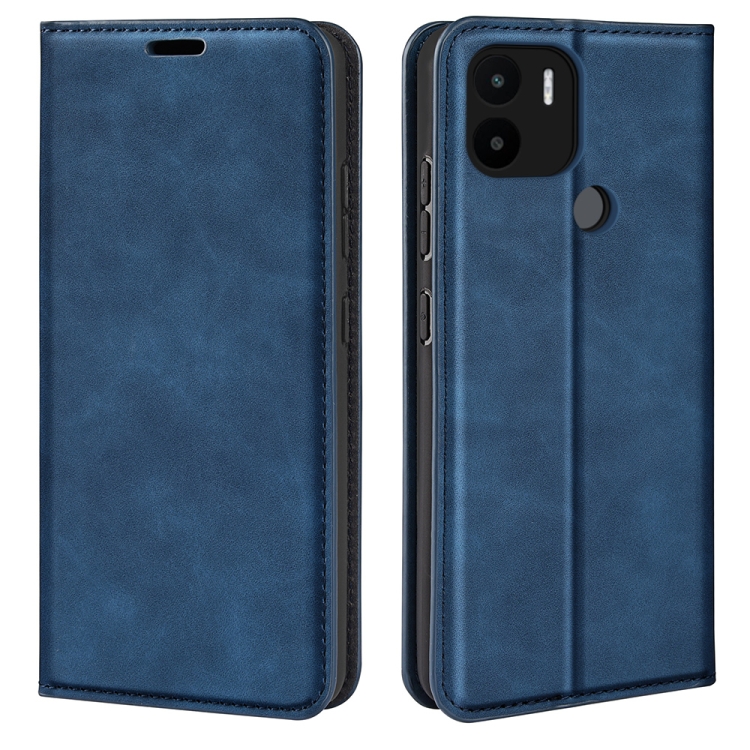 

For Xiaomi Redmi A1+ Retro-skin Magnetic Suction Leather Phone Case(Dark Blue)