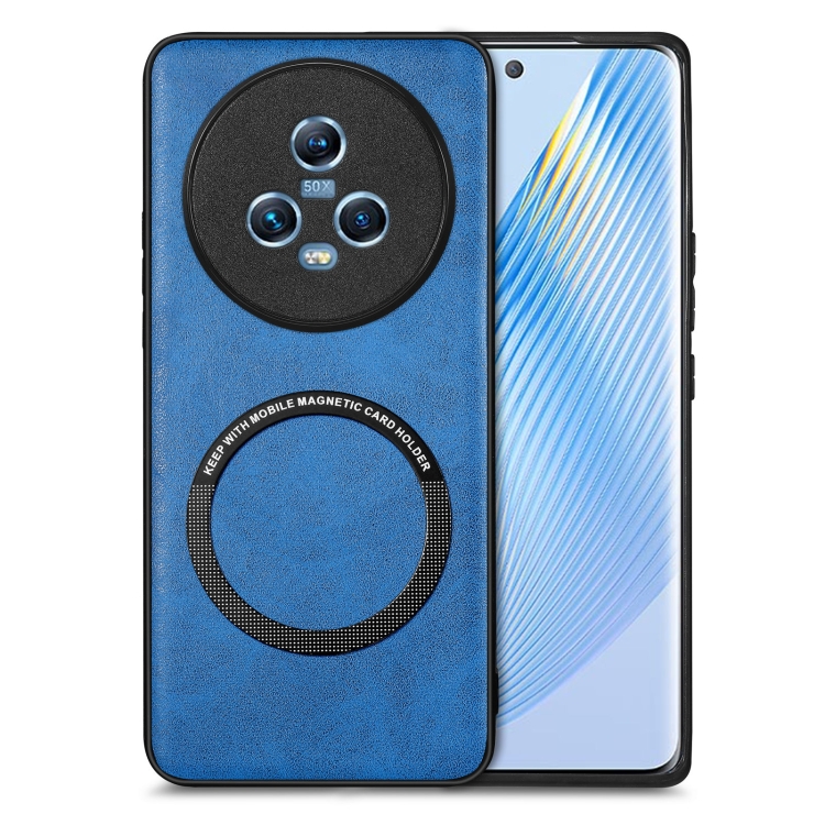 

For Honor Magic 5 Solid Color Leather Phone Case(Blue)