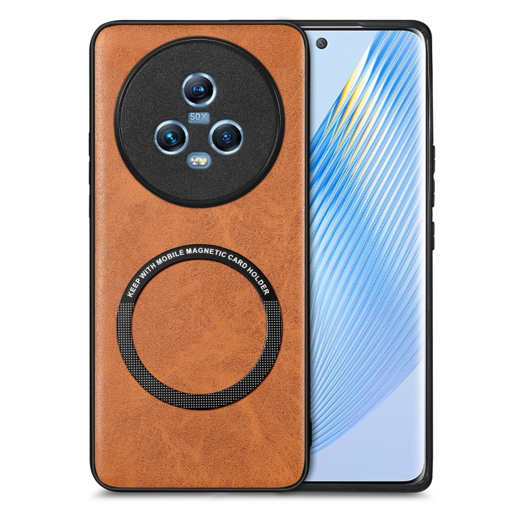 

For Honor Magic 5 Solid Color Leather Phone Case(Brown)