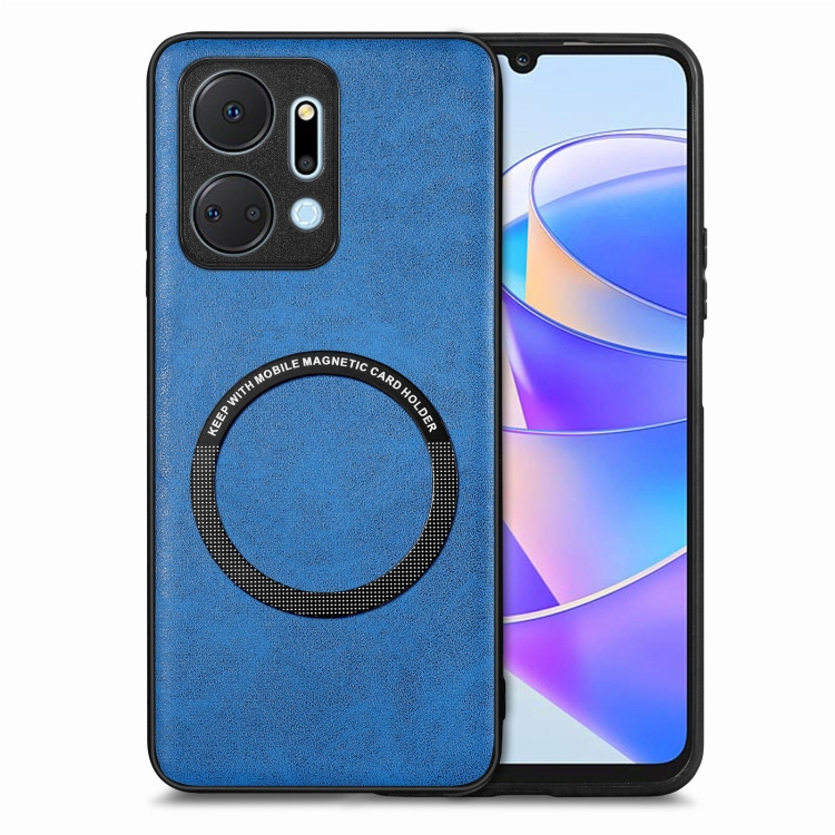 

For Honor X7A Solid Color Leather Phone Case(Blue)