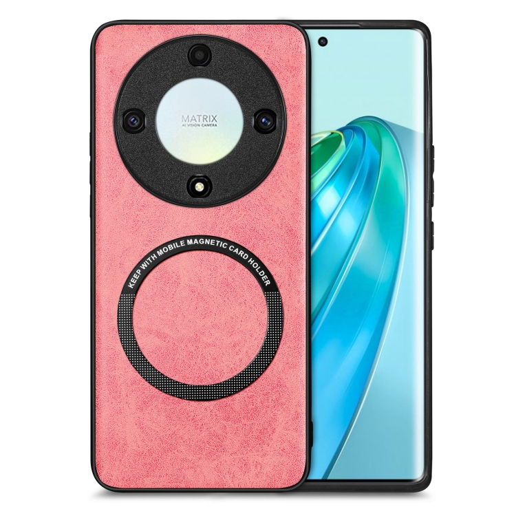 

For Honor X9A Solid Color Leather Phone Case(Pink)
