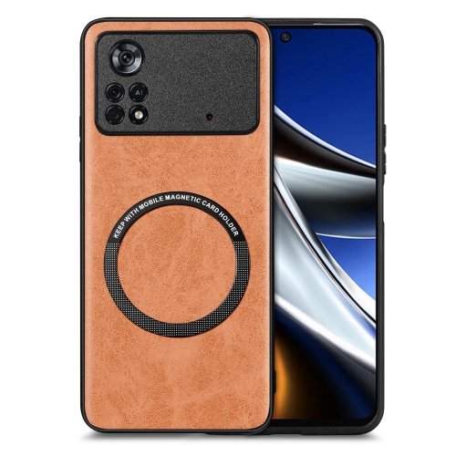 

For Xiaomi Poco X4 Pro 5G Solid Color Leather Phone Case(Brown)