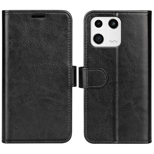 

For Xiaomi 13 R64 Texture Horizontal Flip Leather Phone Case(Black)