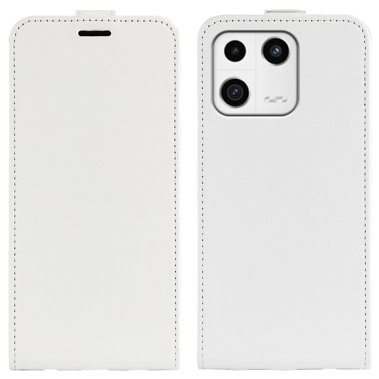 

For Xiaomi 13 R64 Texture Vertical Flip Leather Phone Case(White)