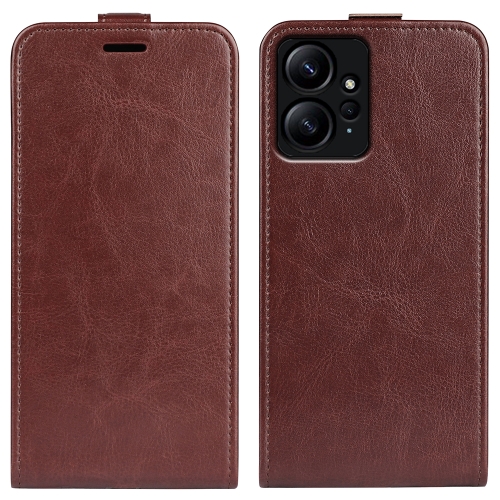 

For Xiaomi Redmi Note 12 4G Global R64 Texture Vertical Flip Leather Phone Case(Brown)