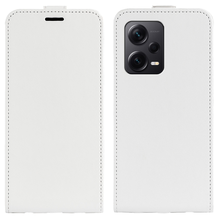 

For Xiaomi Redmi Note 12 Pro+ Global R64 Texture Vertical Flip Leather Phone Case(White)