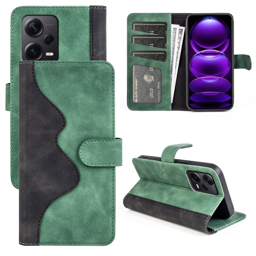 

For Xiaomi Redmi Note 12 Pro+ Stitching Horizontal Flip Leather Phone Case(Green)