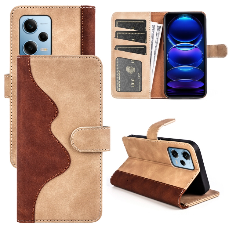 

For Xiaomi Redmi Note 12 Pro Stitching Horizontal Flip Leather Phone Case(Yellow)