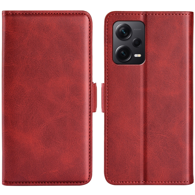 

For Xiaomi Redmi Note 12 Pro+ Dual-side Magnetic Buckle Horizontal Flip Leather Phone Case(Red)