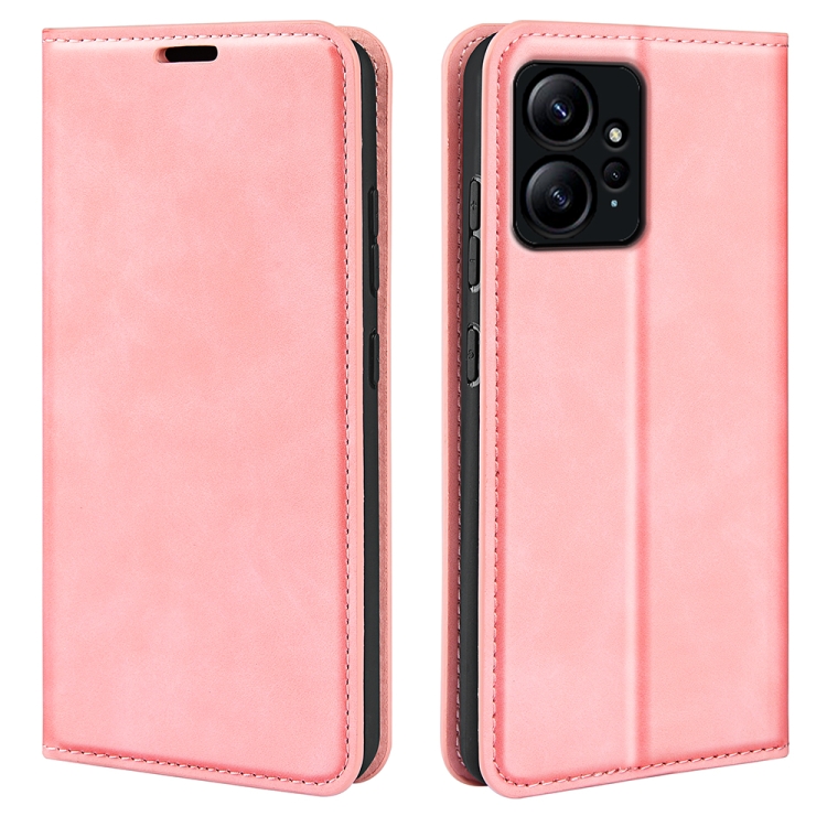 

For Xiaomi Redmi Note 12 4G Global Retro-skin Magnetic Suction Leather Phone Case(Pink)