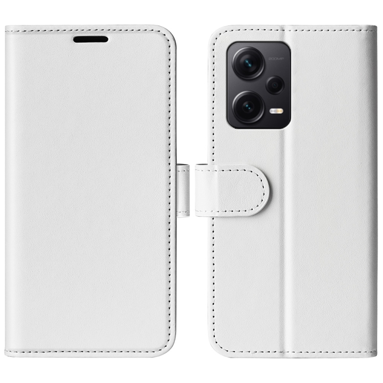 

For Xiaomi Redmi Note 12 Pro+ Global R64 Texture Horizontal Flip Leather Phone Case(White)