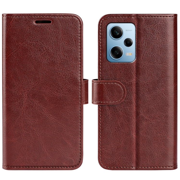 

For Xiaomi Redmi Note 12 Pro 5G Global R64 Texture Horizontal Flip Leather Phone Case(Brown)