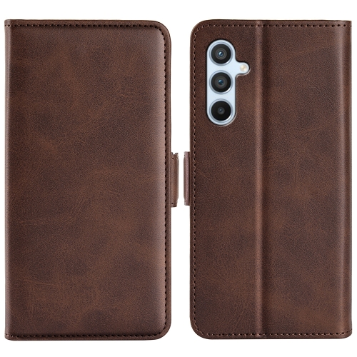 

For Samsung Galaxy A54 5G Dual-side Magnetic Buckle Horizontal Flip Leather Phone Case(Brown)