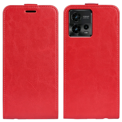 

For Motorola Moto G72 R64 Texture Single Vertical Flip Leather Phone Case(Red)