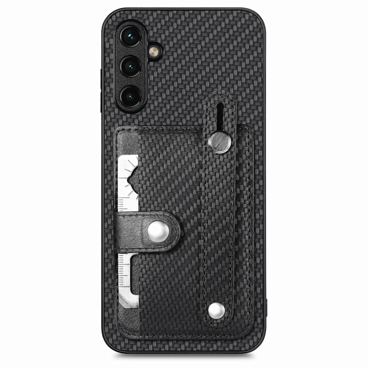 

For Samsung Galaxy A34 5G Wristband Kickstand Card Wallet Back Cover Phone Case with Tool Knife(Black)