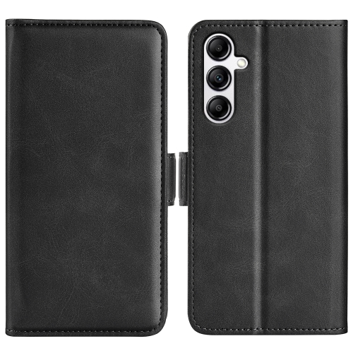 

For Samsung Galaxy A34 Dual-side Magnetic Buckle Horizontal Flip Leather Phone Case(Black)