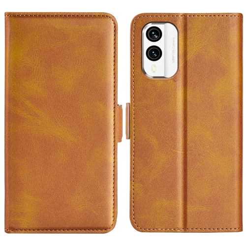 

For Nokia X30 Dual-side Magnetic Buckle Horizontal Flip Leather Phone Case(Yellow)