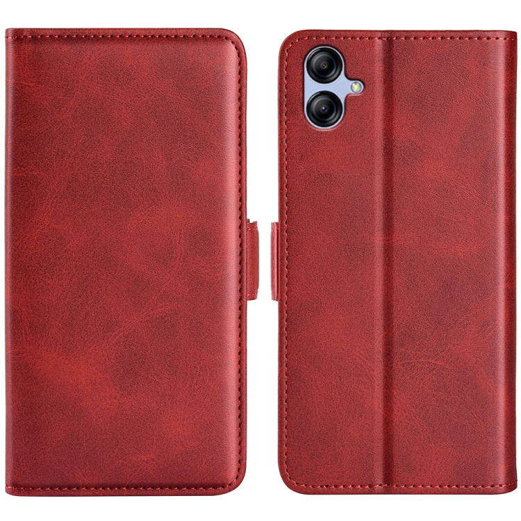 

For Samsung Galaxy A04e Dual-side Magnetic Buckle Horizontal Flip Leather Phone Case(Red)