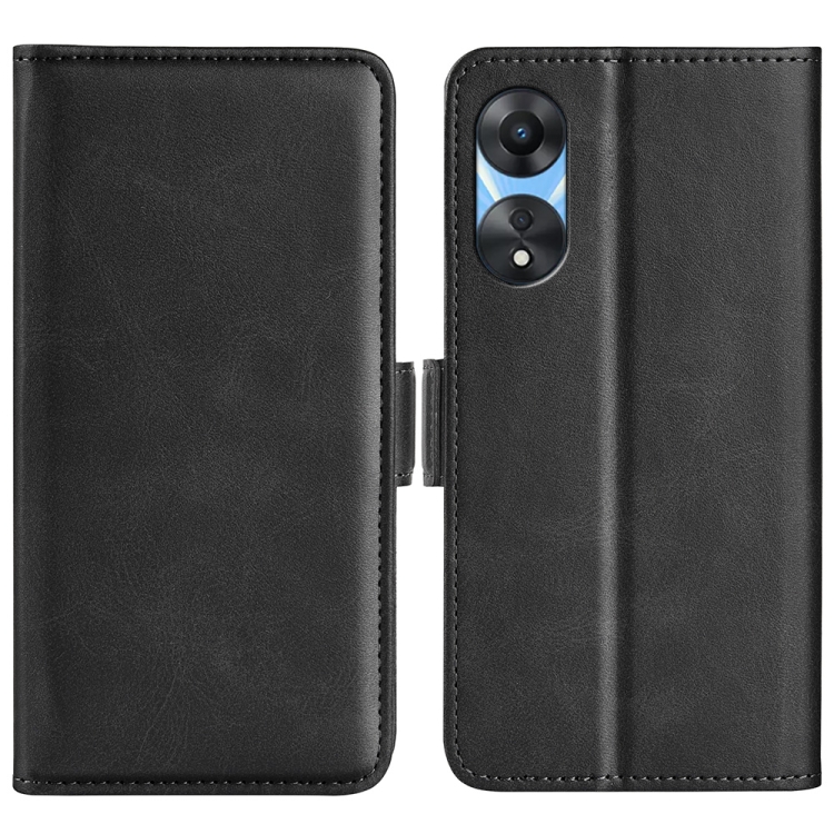 

For OPPO A58 Dual-side Magnetic Buckle Horizontal Flip Leather Phone Case(Black)