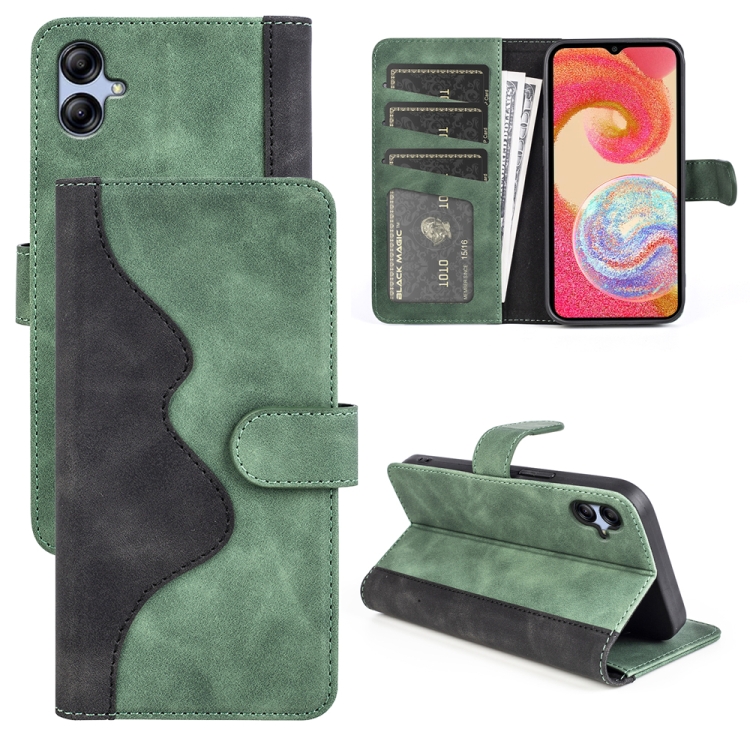 

For Samsung Galaxy A04e Stitching Horizontal Flip Leather Phone Case(Green)