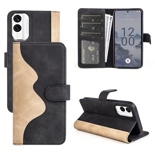 

For Nokia X30 Stitching Horizontal Flip Leather Phone Case(Black)
