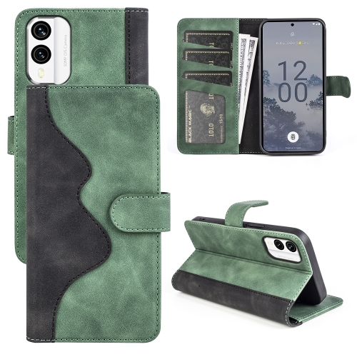

For Nokia X30 Stitching Horizontal Flip Leather Phone Case(Green)