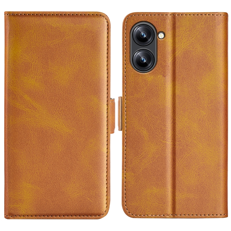 

For Realme 10 4G Dual-side Magnetic Buckle Horizontal Flip Leather Phone Case(Yellow)
