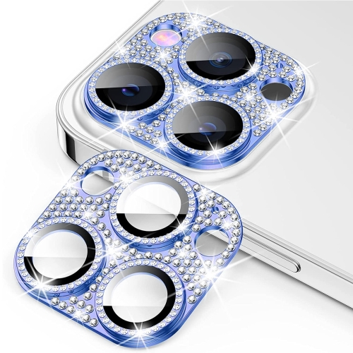 

For iPhone 12 Pro / 12 Pro Max ENKAY Hat-Prince Blink Diamond Camera Lens Aluminium Alloy Tempered Glass Film(Blue)