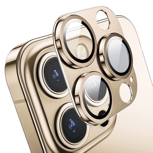 

For iPhone 13 Pro / 13 Pro Max ENKAY Hat-Prince Anti-reflection Camera Lens Aluminium Alloy Tempered Glass Film(Gold)