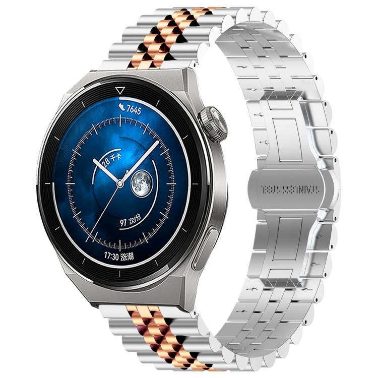 For Huawei Watch GT3 Pro 46mm Five Bull Half Round Stainless Steel