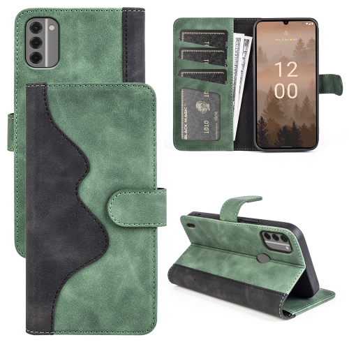 

For Nokia C31 Stitching Horizontal Flip Leather Phone Case(Green)