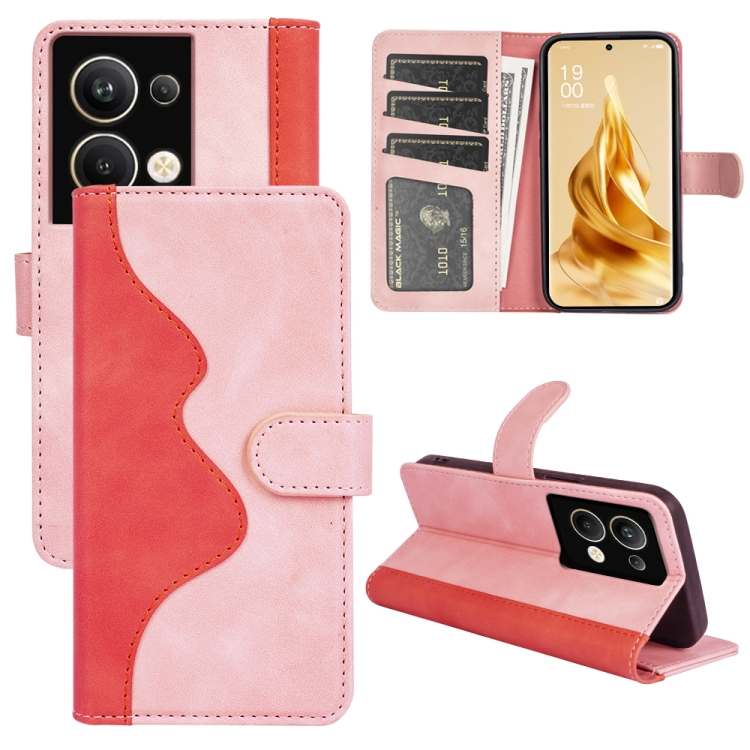 

For Realme 9 4G Stitching Horizontal Flip Leather Phone Case(Red)