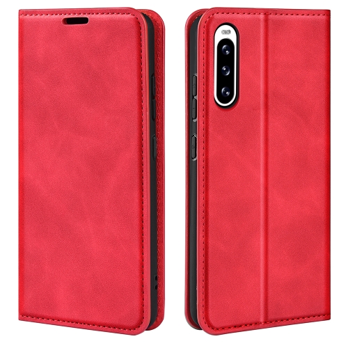 

For Sony Xperia 10 V Retro-skin Magnetic Suction Leather Phone Case(Red)