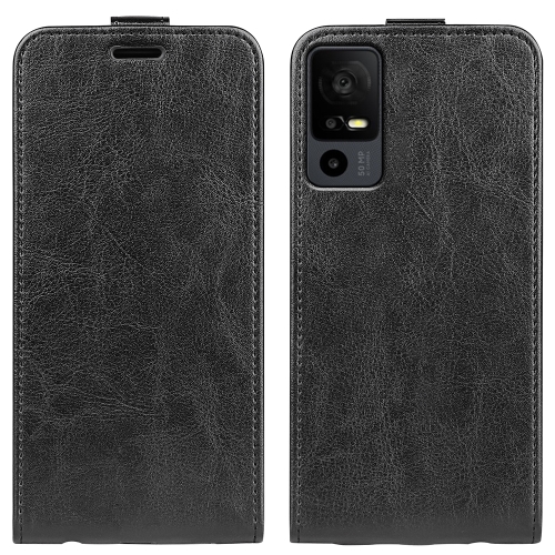 

For TCL 40R R64 Texture Vertical Flip Leather Phone Case(Black)